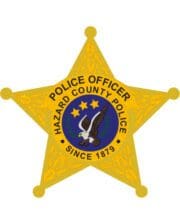 Personalized Clothing patches Hazard County Police Officer patch yellow star with a white eagle and black text a yellow star with a white eagle and yellow text