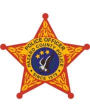 Personalized Clothing patches Hazard County Police Officer patch a red star with a white eagle and yellow text