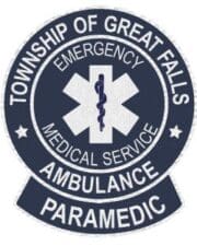 Personalized clothing patches Paramedic emergency medical services patch with blue background and white text a close-up of a logo