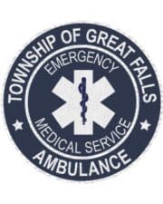 Custom embroidered iron on patches township emergency medical services ambulance patch a round blue and white logo