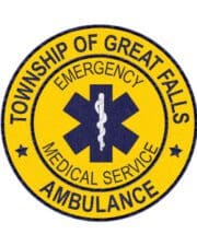 Custom iron on patches Township Emergency medical services ambulance patch a yellow and blue logo