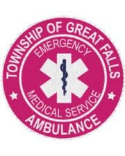 Custom embroidered patch Township Emergency medical services ambulance patch a pink round emblem with a white star