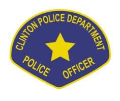 custom cloth patch Clinton police department police officer patch a blue and yellow police patch