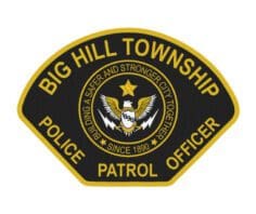 Personalized clothing patches Big Hill Township police officer patch a patch with text and a bird on it