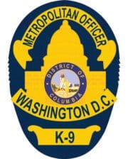 sewable patches Metropolitan officer washington D. C. K-9 unit patch a police badge with text