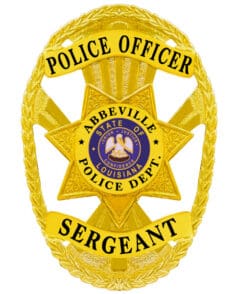 Nypd detective badge abbeville police department police officer gold badge with start and black text. Style # 11-d15h11b