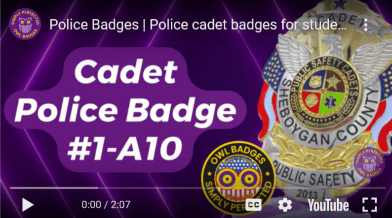 Police cadet badges for student officers training with police departments