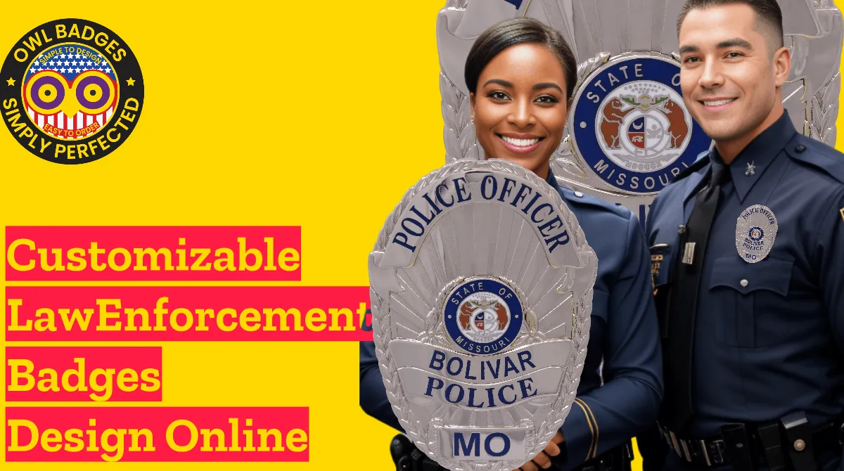 Customizable law enforcement badges for police officers