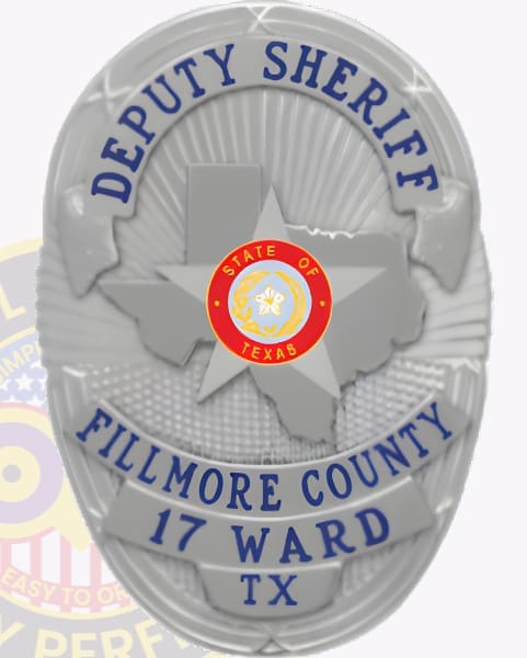 Texas police badges silver gold fillmore