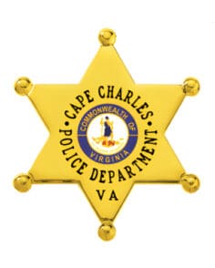 Gold police badge