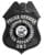 Custom police badges black badge with white text a close-up of a police badge