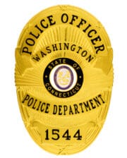 police badge Washington Police Department Police Officer gold badge. Style # 5-d10