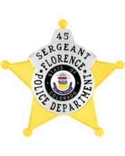 Sergeant police badge with state of colorado center seal Gold Police Badge