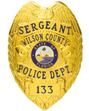 Sergeant Police Badge for Wilson County Police Department Badge in Gold Color Style #3-C11-3