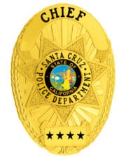 police officer badge a yellow badge with a star and text