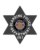 badge for police a black star with white text