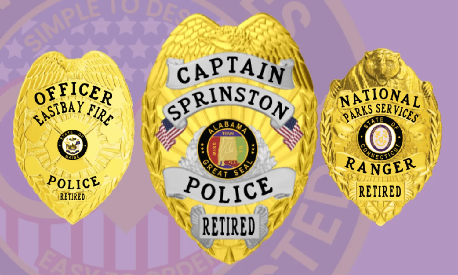 Retired police badges