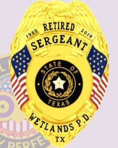 Gold retired police badges sergeant