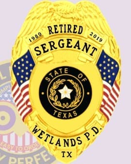 Gold retired police badges sergeant