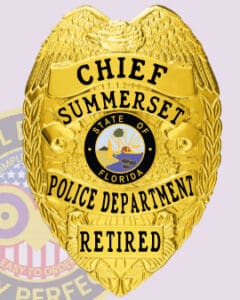 Gold retired police badges chief