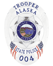 badge cop Trooper Alaska State Police Silver badge with star. Style # 11-f4