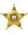 Badge Shariff gold badge with black text a yellow star shaped badge