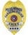 police badge Gardena Police Department Gold Chief badge with black text and a red center seal. Style # 3-f1