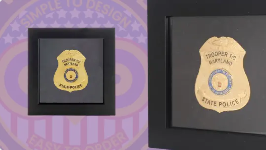 Police Badge Shadow Box Display Case