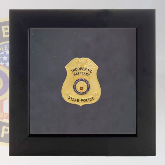 Police Badge Shadow Box Display For Metal Badges Medium