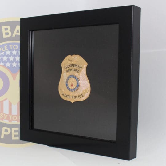 Police Badge Shadow Box Display For Metal Badges Medium