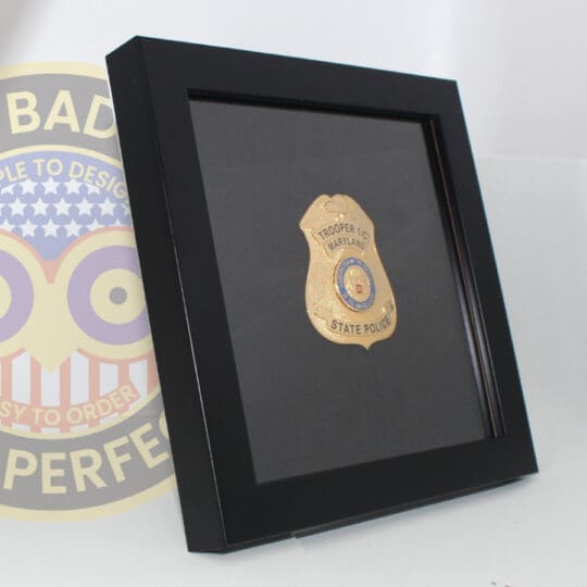 Police Badge Shadow Box Display For Metal Badges Medium