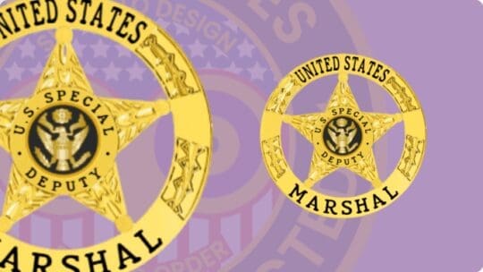 US Marshals Badges In Gold Color