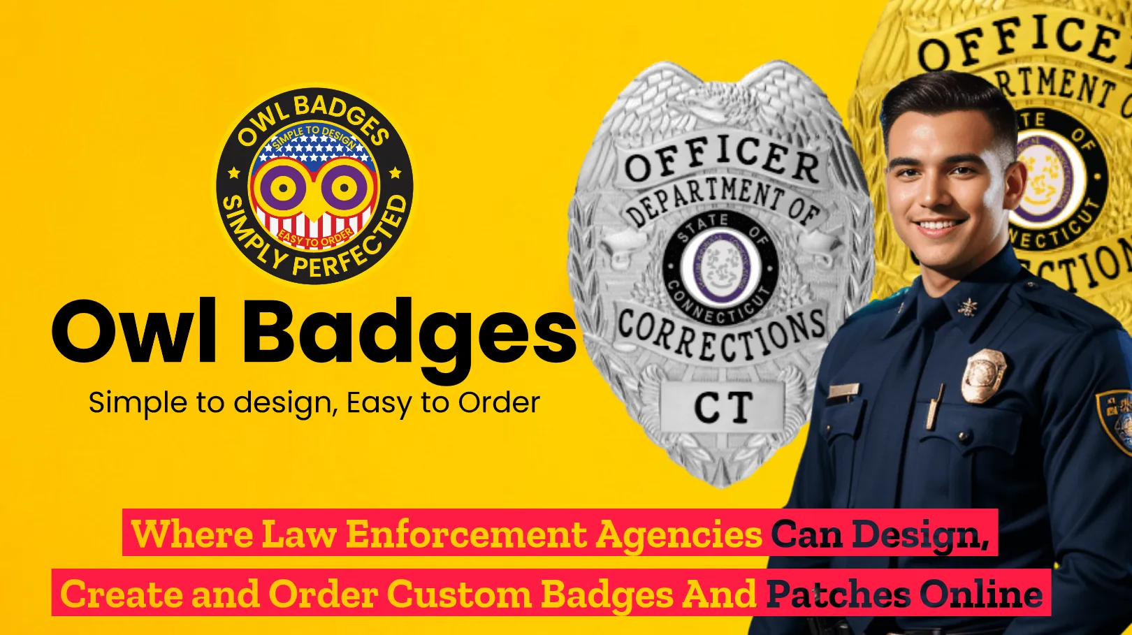 Custom law enforcement badges owl badges