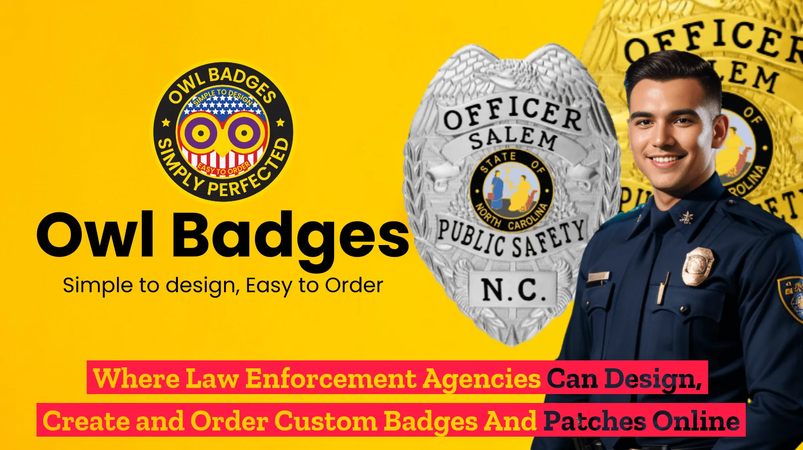 Public safety badges for law enforcement officers