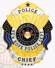 Custom Made Badges New Hope Police Department Chief gold badge. Style # 1-A10