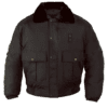 All-Weather-Bomber-Jacket- for security officer: Black jacket with a fur collar