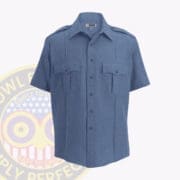 Security Uniform Shirt Short Sleeve: a french blue shirt with a logo