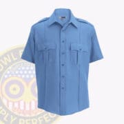 Security Uniform Shirt Short Sleeve: a light blue shirt with a logo