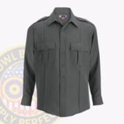 security uniform shirt long sleeve: a long sleeved shirt with a button up front