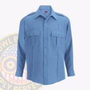 security uniform shirt long sleeve : a light blue long sleeved shirt