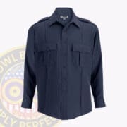 security uniform shirt long sleeve : a long sleeved navy blue shirt