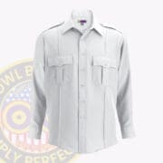 security uniform shirt long sleeve : a white shirt with pockets