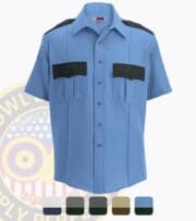 Performance Security Uniform Shirt Short Sleeves Owl13-25 Light Blue Black Two Tone Colors