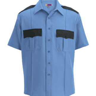 Performance Security Uniform Shirt Short Sleeves Owl13-25 Light Blue Black Two Tone Colors