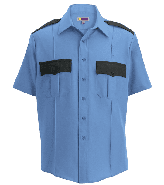 Performance Security Uniform Shirt Short Sleeves Owl13-25 Light Blue Black Two Tone Colors