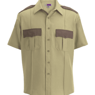 Performance Security Uniform Shirt Short Sleeves Owl13-25 Tan Brown Two Tone Colors Security