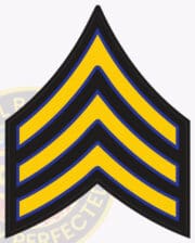 Police Rank Chevron SGT Sergeant a yellow and black striped insignia for law enforcement and police departments in the USA