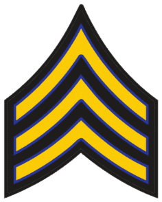 Police rank chevron sgt sergeant a yellow and black striped insignia for law enforcement