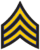 Police Rank Chevron SGT Sergeant a yellow and black striped insignia for law enforcement