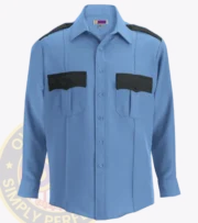 Performance Security Uniform Shirt Long Sleeves Owl13-26 Light Blue Black